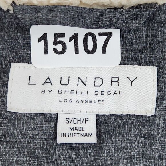 Laundry by Shelli Segal Coat Womens Small Gray Quilted Puffer Parka Full Zip - Picture 9 of 13